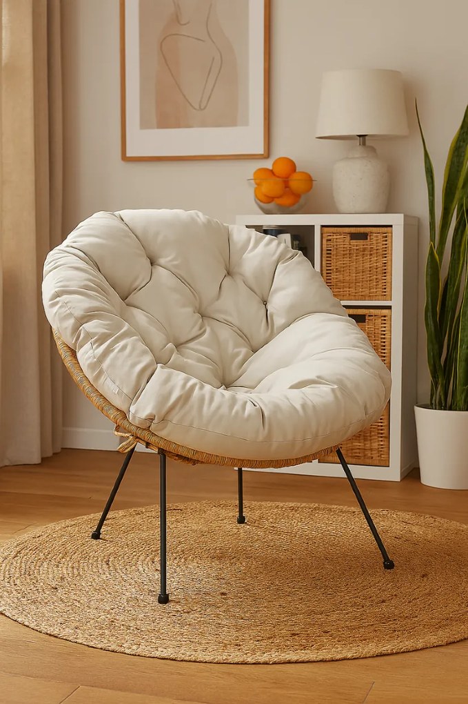 Poduszka puchowa Acapulco wodoodporna na fotel Oxford beż