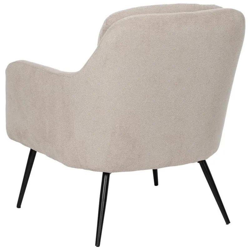 Beżowy fotel z tkaniny szenilowej Classic – Ixia