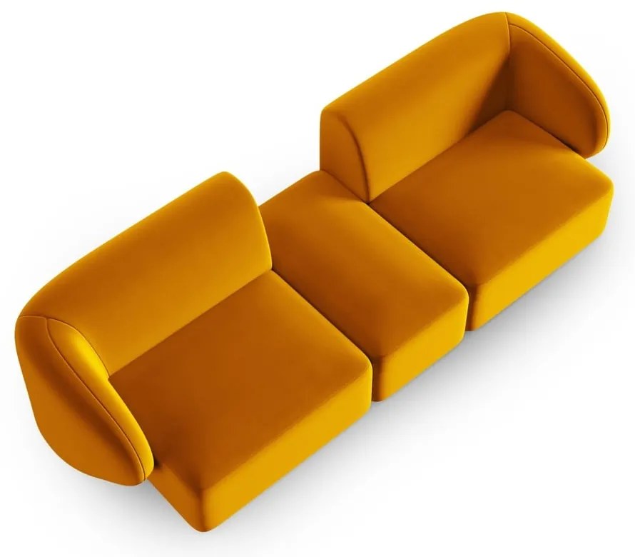 Musztardowa aksamitna sofa 246 cm Paolo – Milo Casa