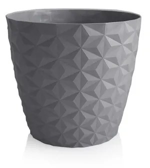 Crystal matt doniczka z recyklingu 16 cm, kamienny szary, 16 cm