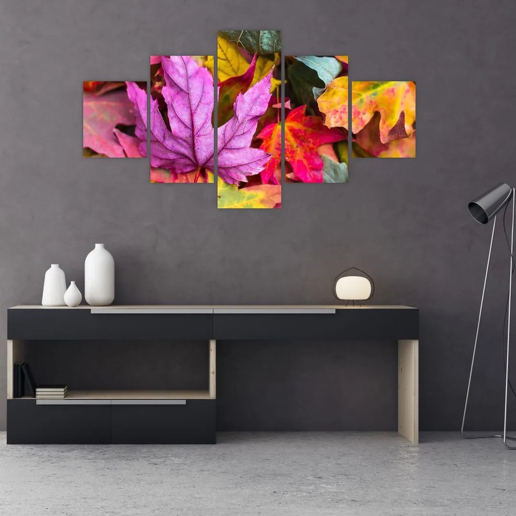 Obraz - jesienne liście (125x70 cm)