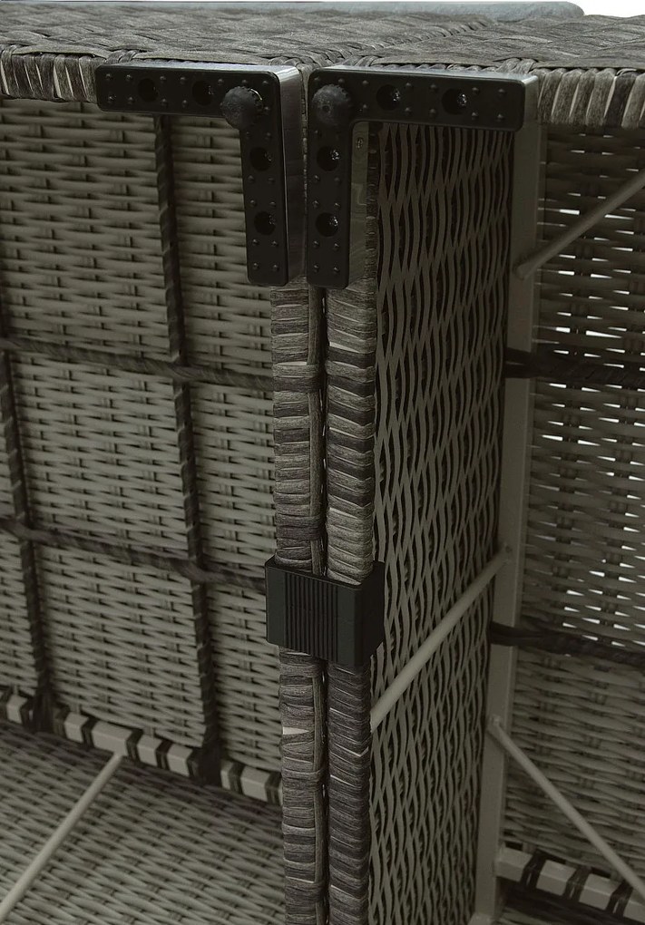 Zestaw rattanowy MALIBU dla 4 osób (szary)