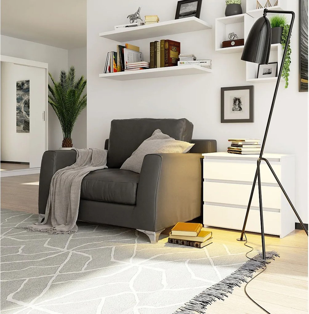 Szafka nocna AKORD CL3 Biała 60 cm 3 szuflady kolor Biały mat 60x35x57 cm