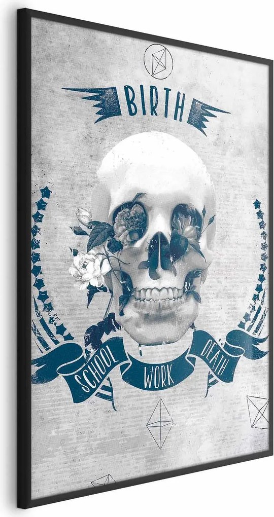 Plakat Life Is Brutal 21x30 cm z ramą czarną bez marginesu ARTGEIST B