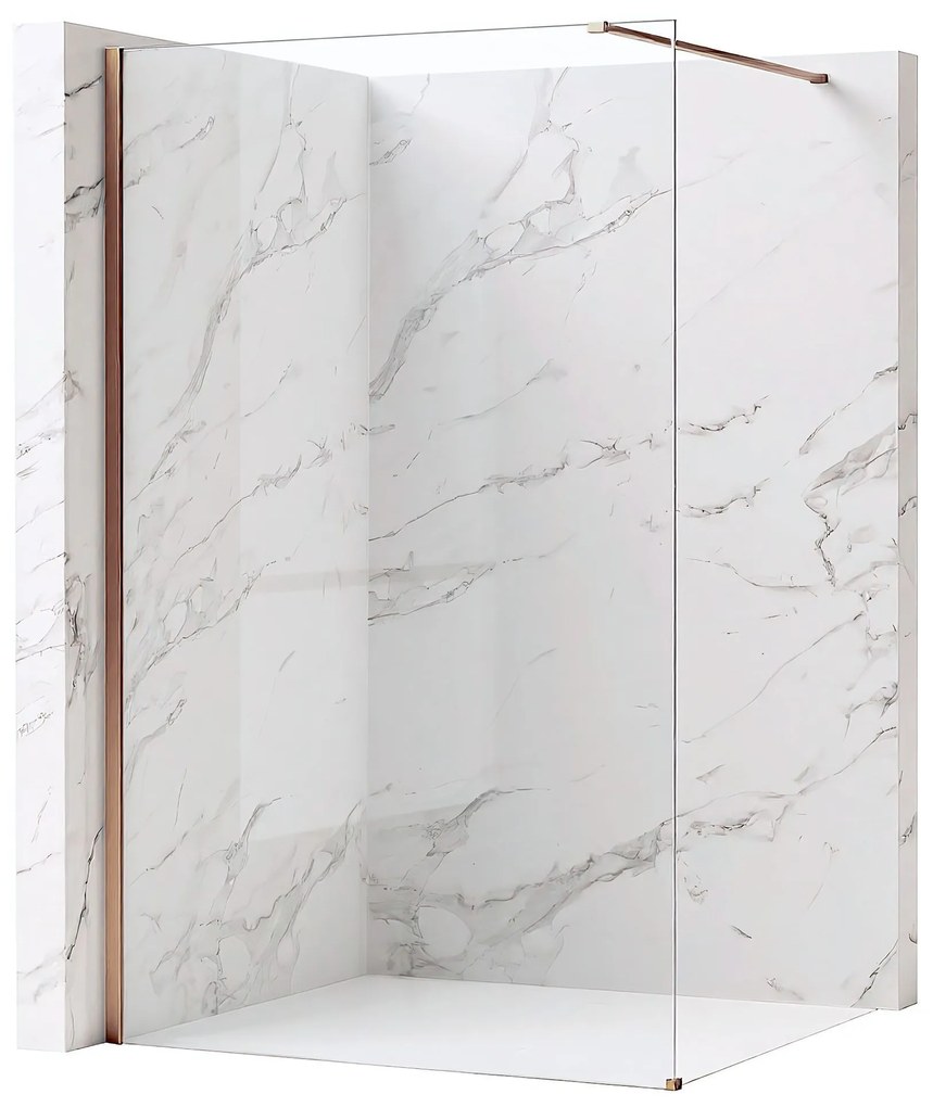 Kabina prysznicowa Walk-In Rea Flexi Transparent / Brush Copper 100