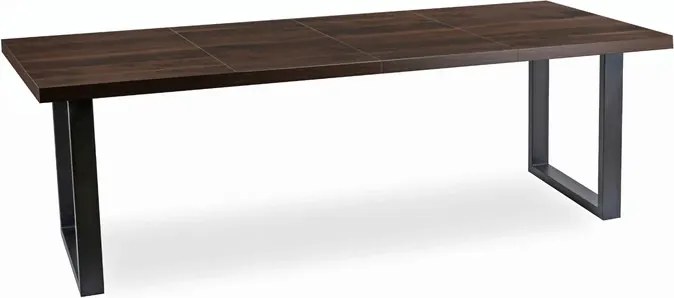 Stół Prostokątny Rozkładany TOMAS 130-230 cm Orzech/Czarny do Jadalni Loft