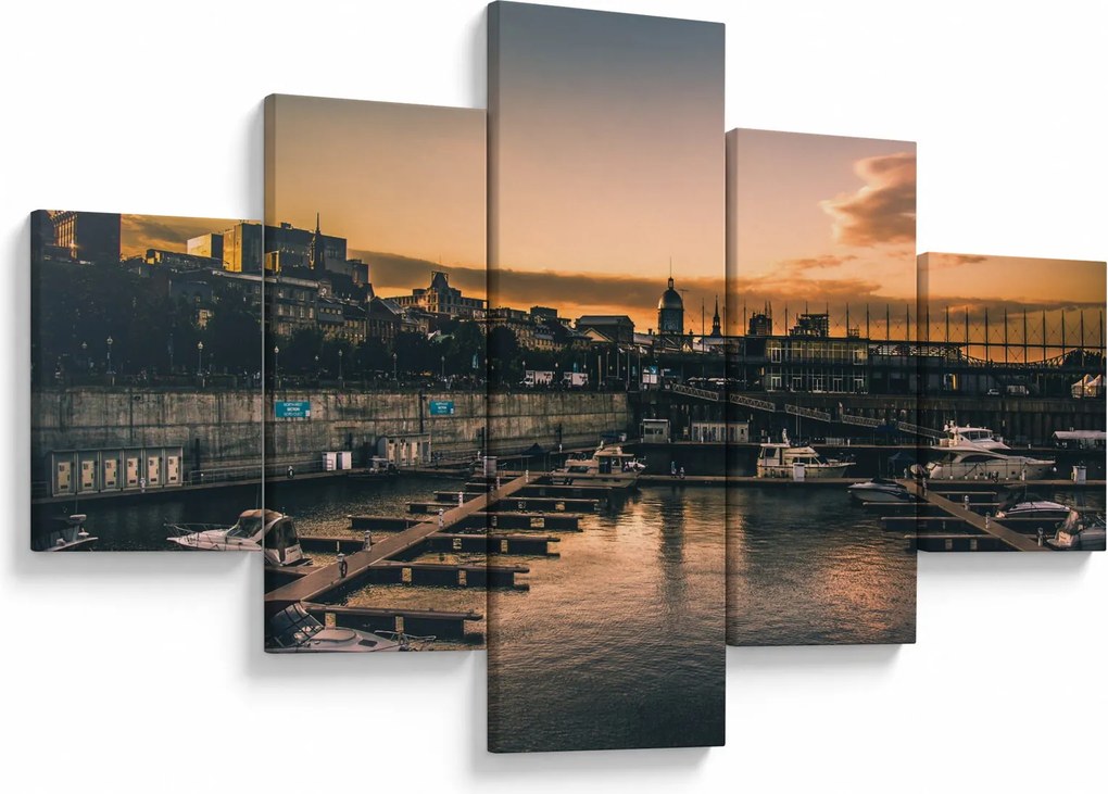 Obraz - miasto portowe (125x70 cm)