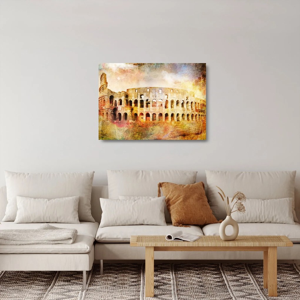 Obraz na szkle - Malarstwo cyfrowe, Koloseum, Rzym, Włochy (70x50 cm)