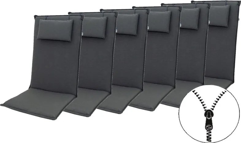 Doppler ELEGANT 2430 wysoki - zestaw 6 szt. zestaw 6 szt. poduszek na krzesło z wysokim oparciem