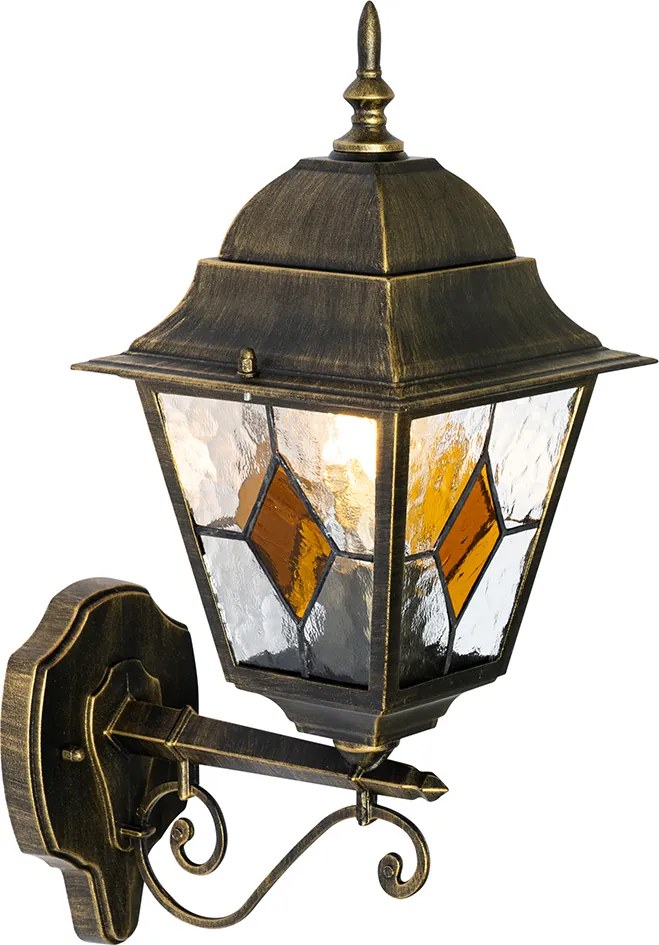 Winietkowa lampa ścienna zewnętrzna antyczne złoto - Antigua Up