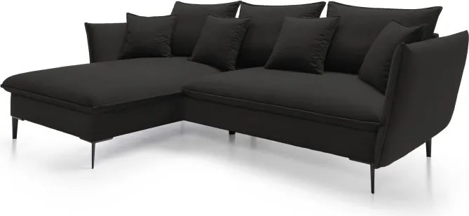 Narożnik GLOSS Lewostronny z funkcją spania, zestaw z poduszkami wolnostojący tkanina RIVIERA 16 Cappucino WERSAL