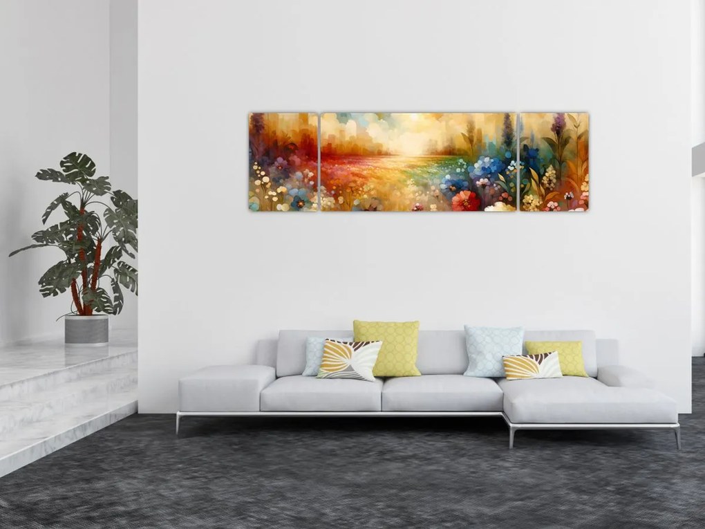 Obraz - Kolorowa łąka (170x50 cm)