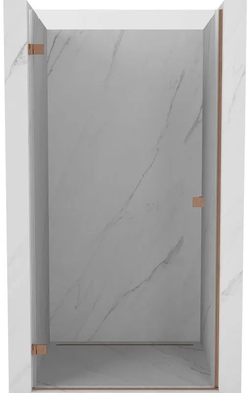 Mexen Lunar-B drzwi prysznicowe uchylne lewe 50 cm, transparent, miedź szczotkowana - 832-050-000-65-00-L