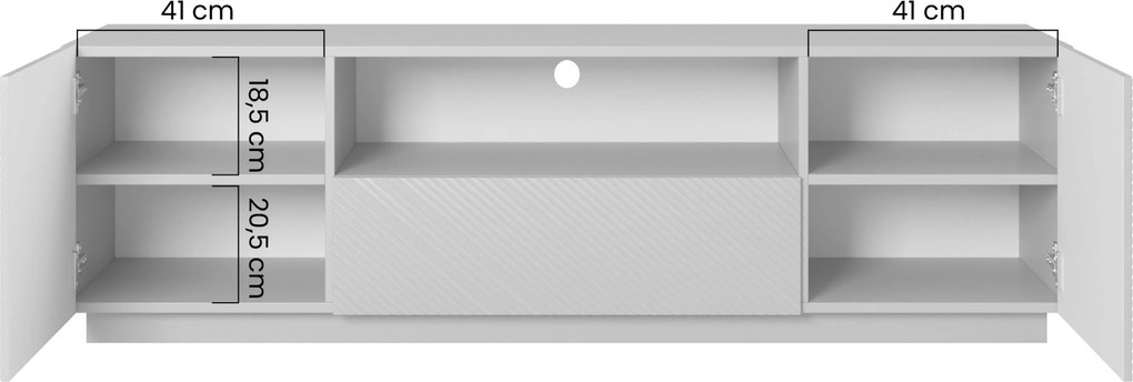 Szafka RTV Asha 167 cm z szufladą i wnęką - kaszmir