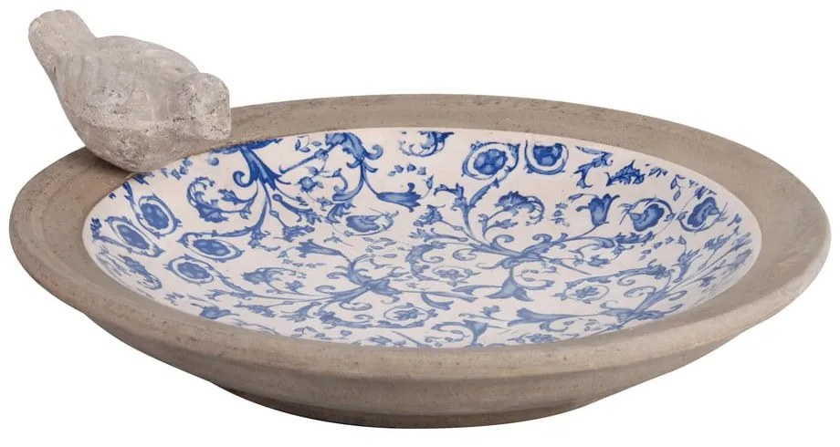 Niebiesko-białe ceramiczne poidełko dla ptaków Esschert Design