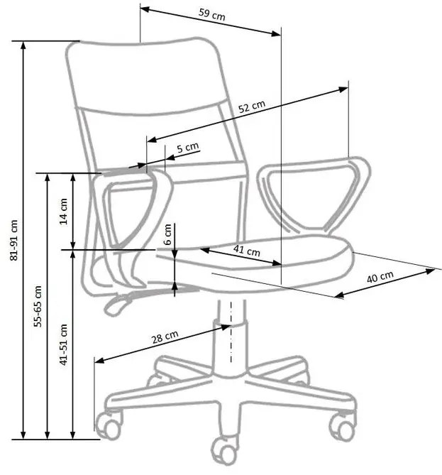 Wentylowany fotel obrotowy T7-W42