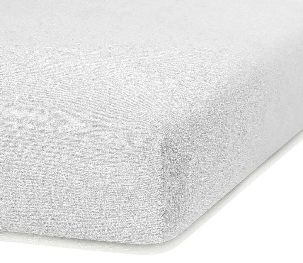 Białe prześcieradło frotte z gumką 240x220 cm Ruby – Restilo