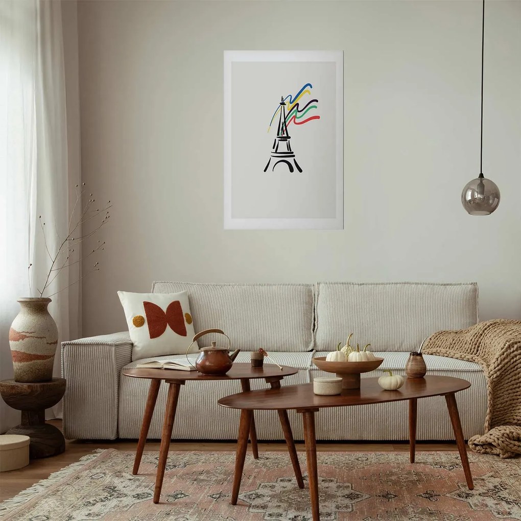 Plakat Wieża Eiffla i kolory 60x90 cm bez ramy z marginesem ARTGEIST B