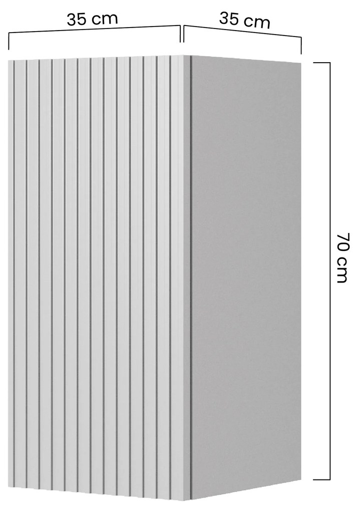 Słupek wiszący Nicole 70 cm z ryflowanym frontem - kaszmir