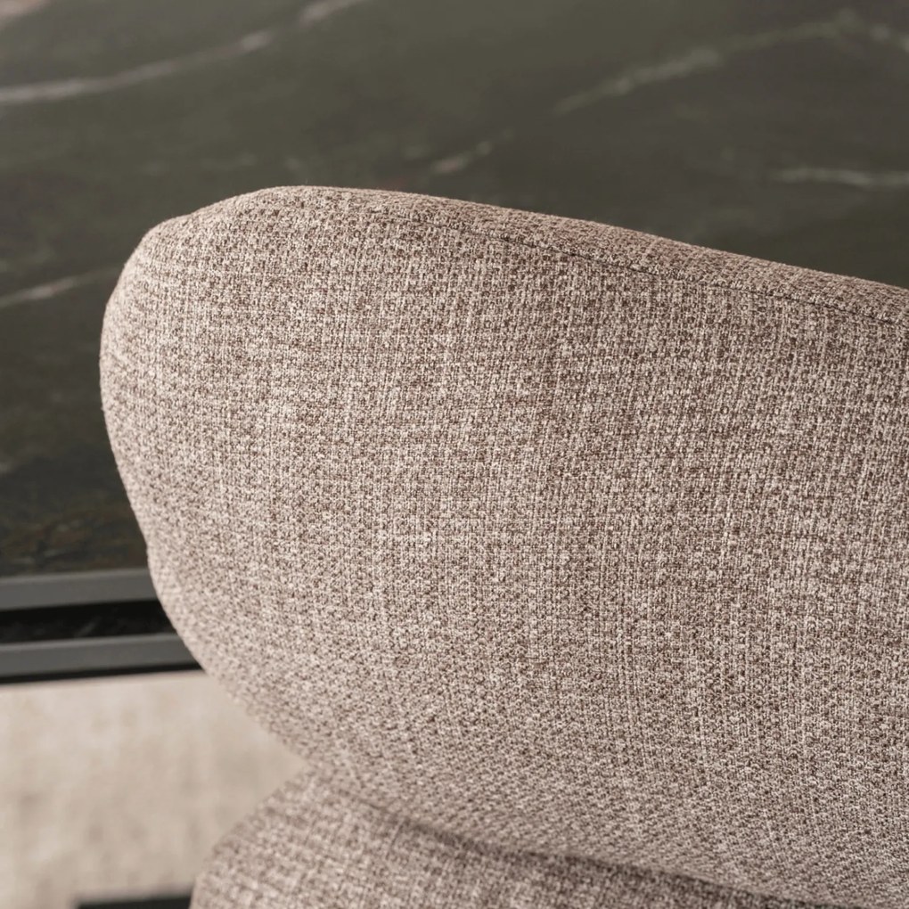 Krzesło Tapicerowane Obrotowe ALVARO Brązowe Nowoczesne