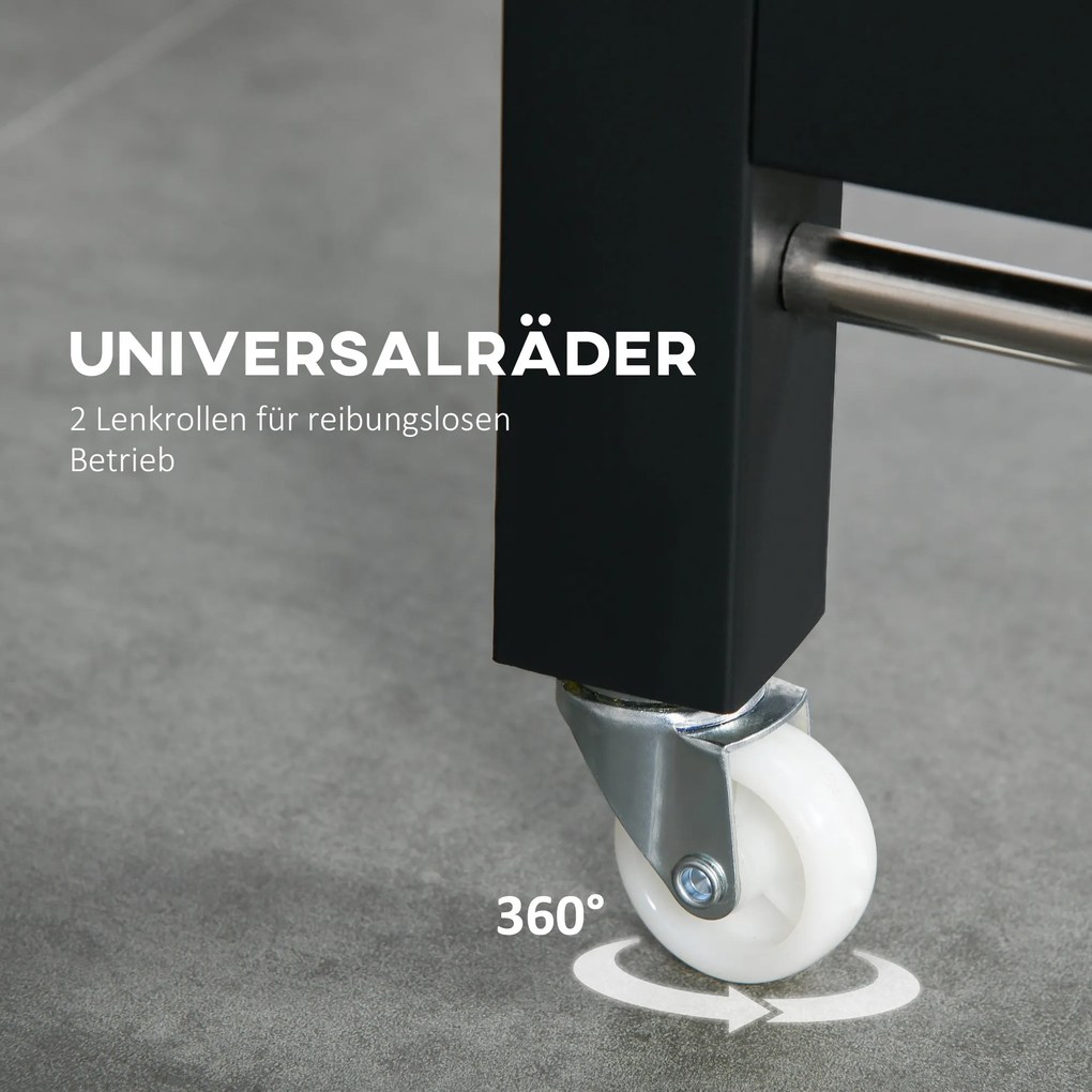 HOMCOM Składany stół jadalny, Stół industrialny, składany, metalowy i drewniany, oszczędzający miejsce, Brązowy