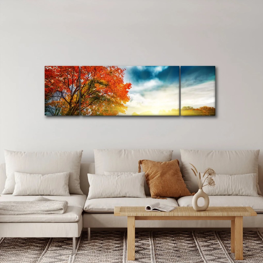 Obraz skąpanego w słońcu krajobrazu (170x50 cm)