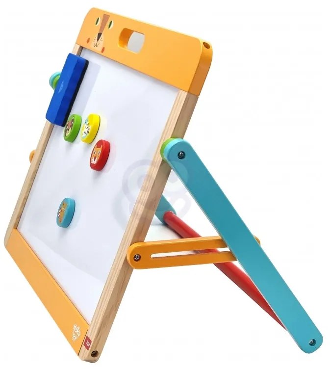 Tooky toy tablica edukacyjna 2w1 magnetyczna kredowa dla dzieci magnesy gąbka 6 el.