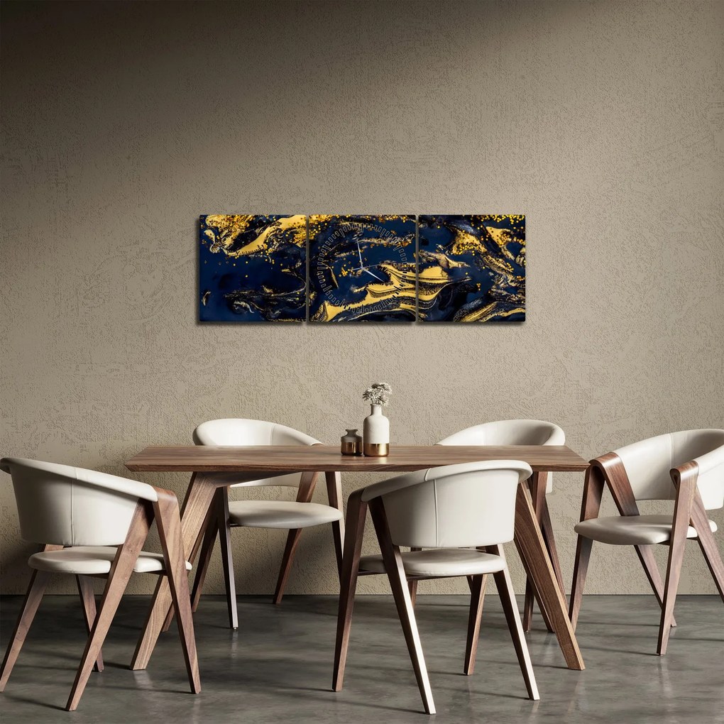 Obraz abstrakcji (z zegarem) (90x30 cm)