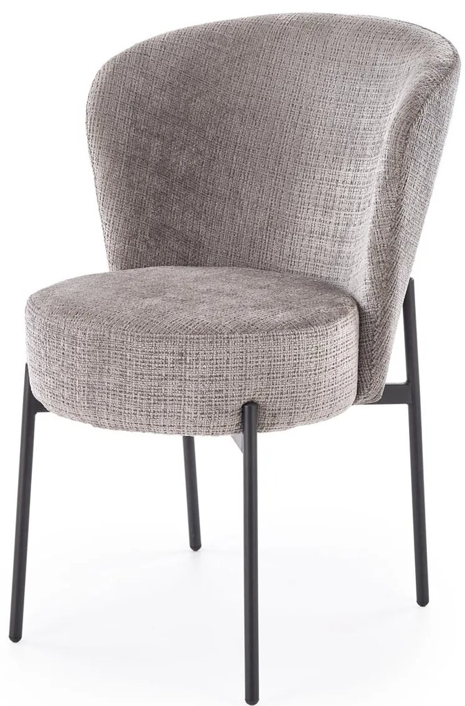 Krzesło tapicerowane tkanina szary popiel K590