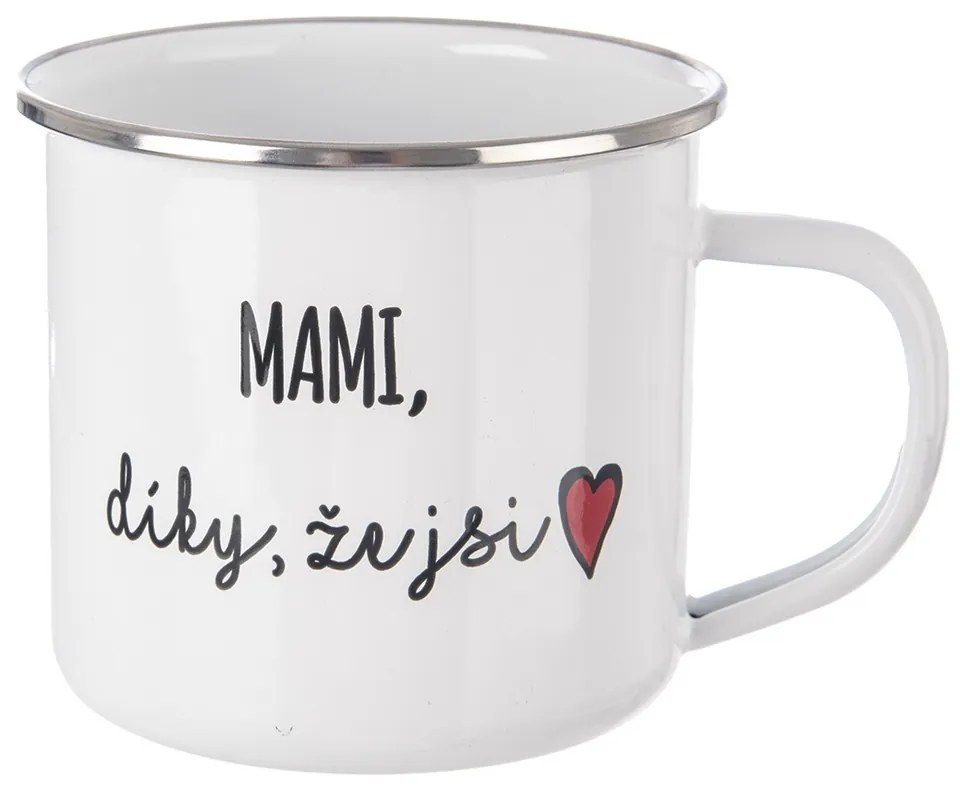 InDecor Kubek blaszany MAMI, dzięki, że masz 500ml, biały