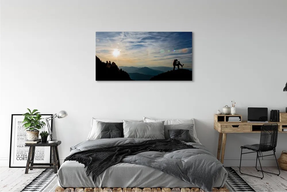 Obraz na płótnie Człowiek i Pies w Górach