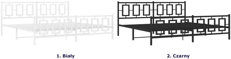 Białe metalowe loftowe łóżko małżeńskie 200x200 cm - Maneo