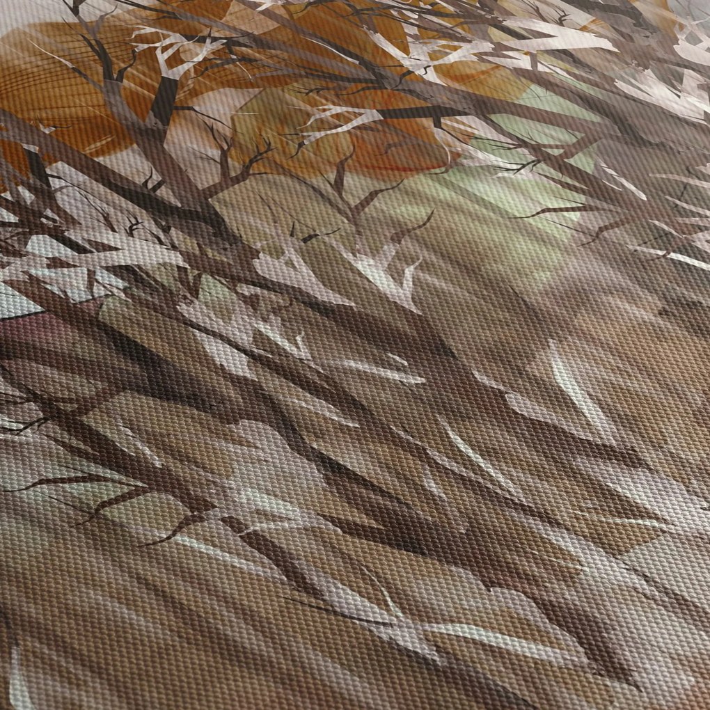 Obraz - Drzewa (z zegarem) (90x30 cm)
