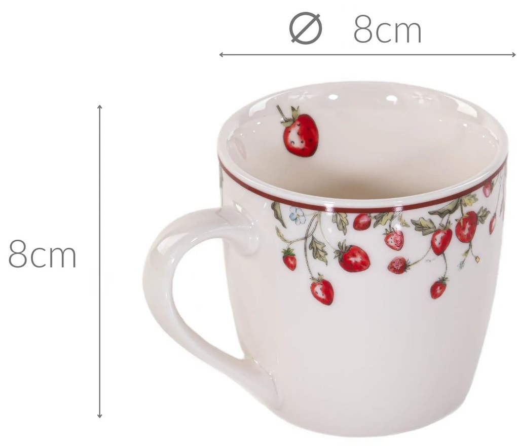 Kubek na herbatę w poziomki EMILY, 250 ml