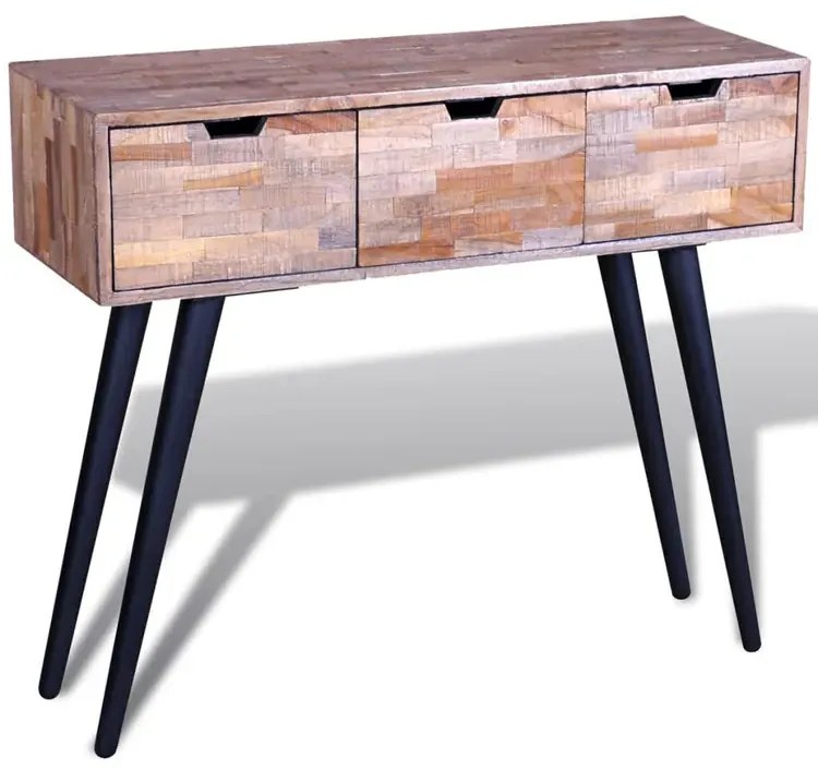 Drewniana konsola z trzema szufladami S0-K28