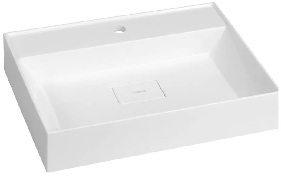 Sapho - Umywalka nablatowa GODIVA 58x44 cm marmur/biały