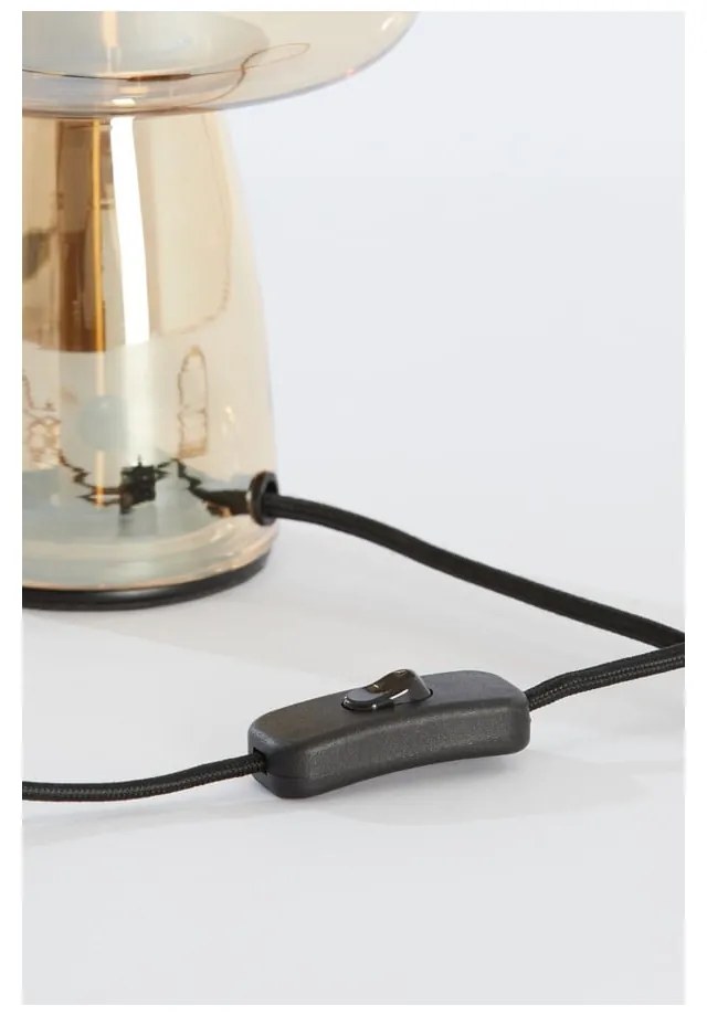Pomarańczowa lampa stołowa ze szklanym kloszem (wysokość 32 cm) Lotta – Light &amp; Living