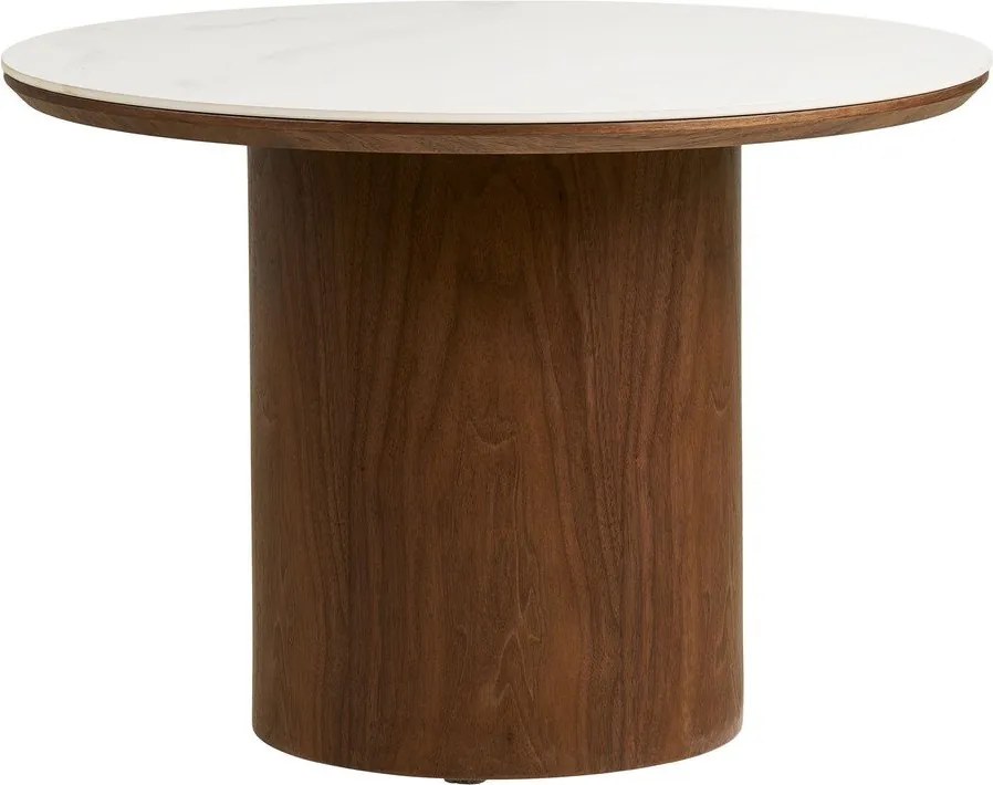 Okrągły stolik z ceramicznym blatem w ciemnym naturalnym kolorze ø 60 cm Noli – House Nordic