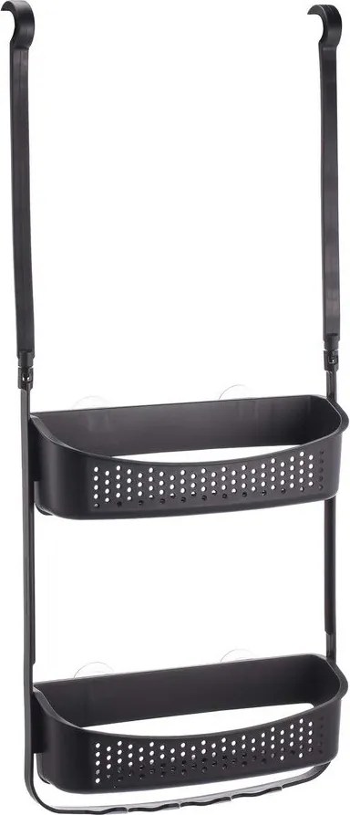 Wisząca plastikowa półka łazienkowa w kolorze matowej czerni Vesper – douceur d'intérieur