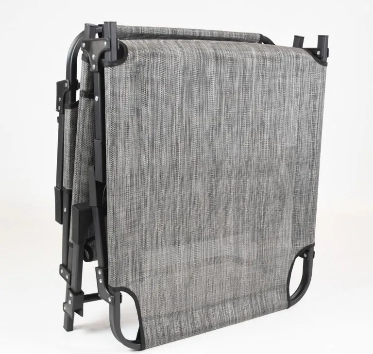 Składany leżak, szary, wymiary: 189,5 x 58,5 x 33,5 cm