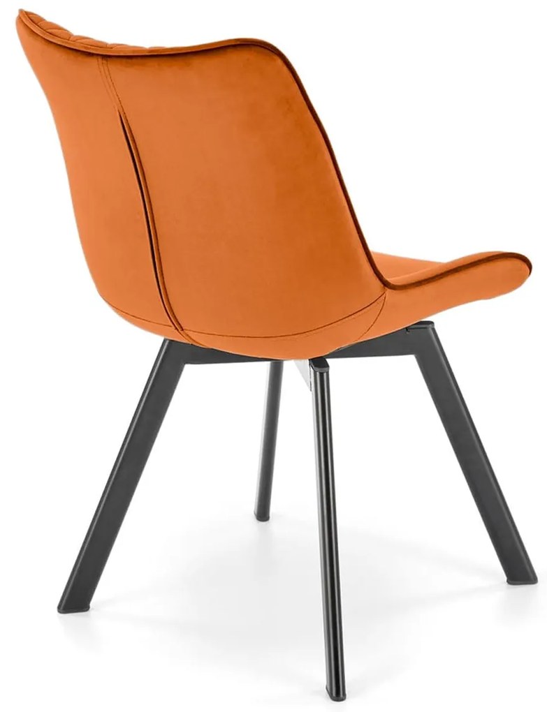 K520 krzesło velvet cynamonowy, obracane, nowoczesne, metalowy stelaż