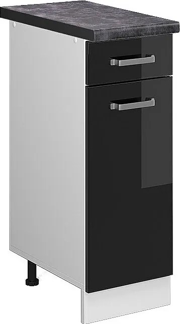 Szafka dolna do kuchni czarny wysoki połysk 30x60x81.6 r-line