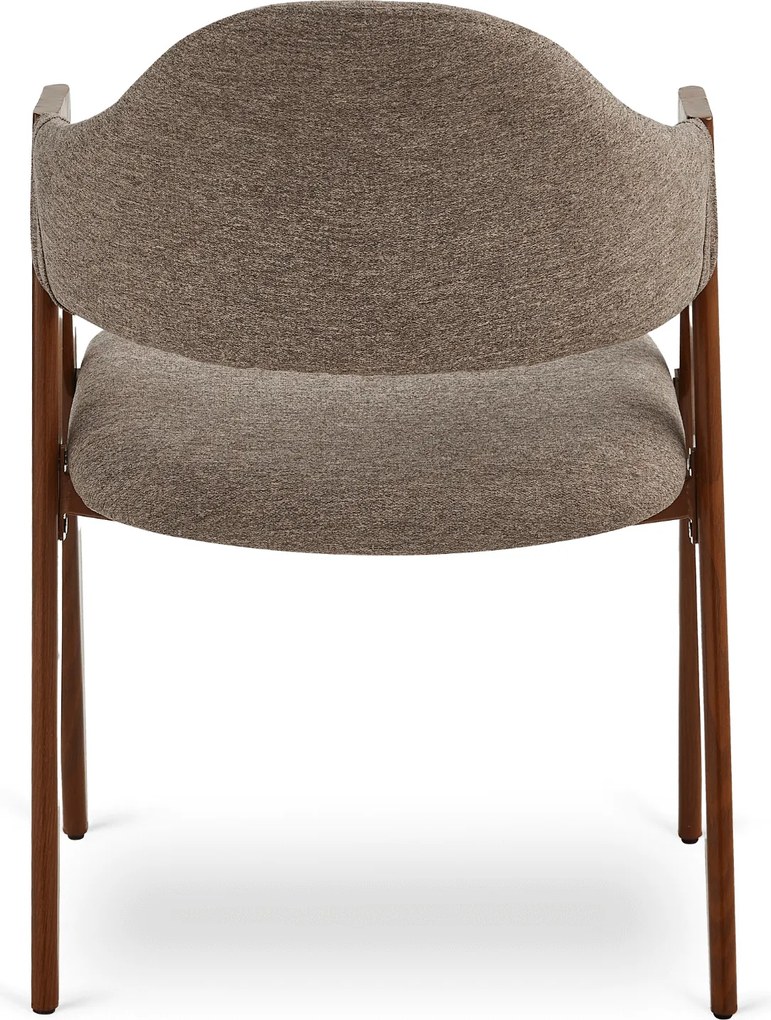 Krzesło Tapicerowane do Salonu RUIZ Beżowe/Orzech Nowoczesne Loft