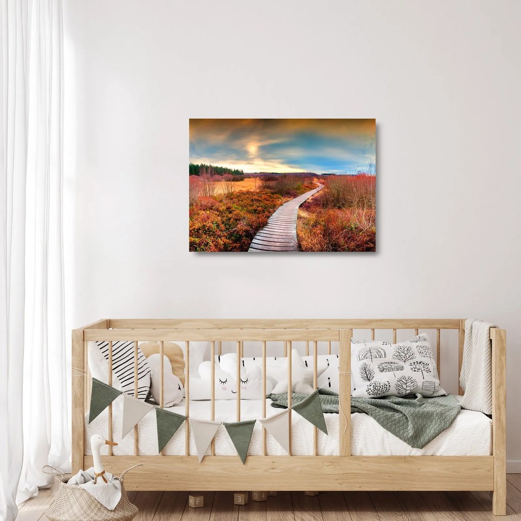 Obraz na szkle - Jesienna podróż krainą (70x50 cm)