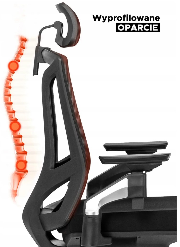 Fotel Biurowy Ergonomiczny Obrotowy WILLY Czarny Nowoczesny