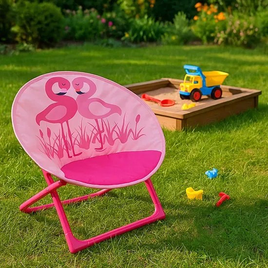 Różowe krzesło ogrodowe dziecięce K0-B80