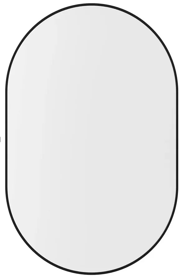 Czarne lustro owalne nowoczesne 80x40 cm D5-S35