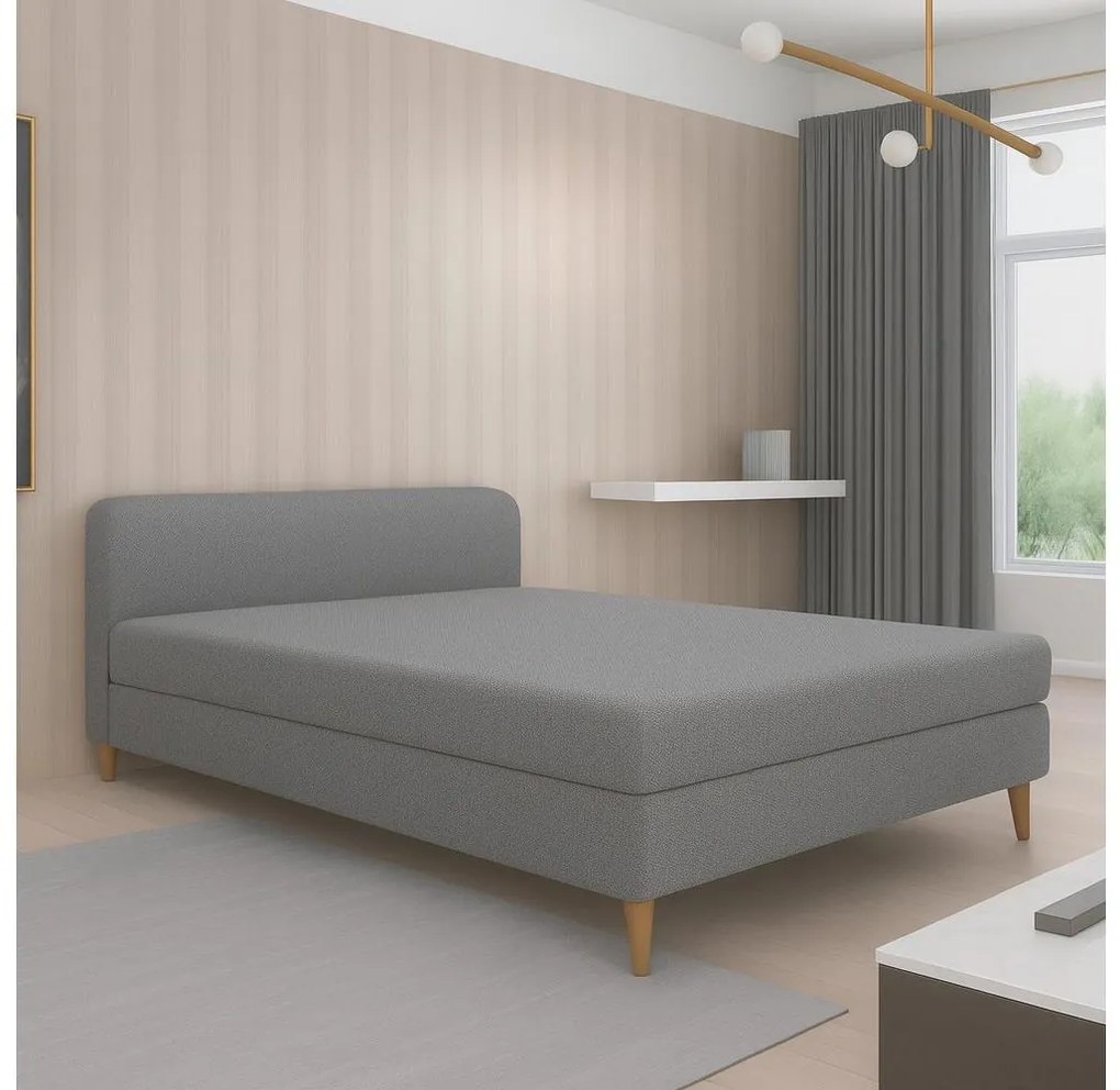 Tapicerowana leżanka BRISBANE 110x200 cm szara