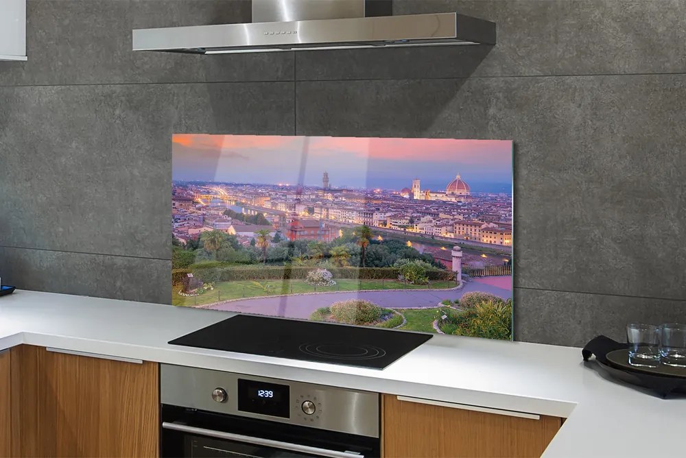 Panel szklany do Kuchni Panorama nad Włoską Rzeką