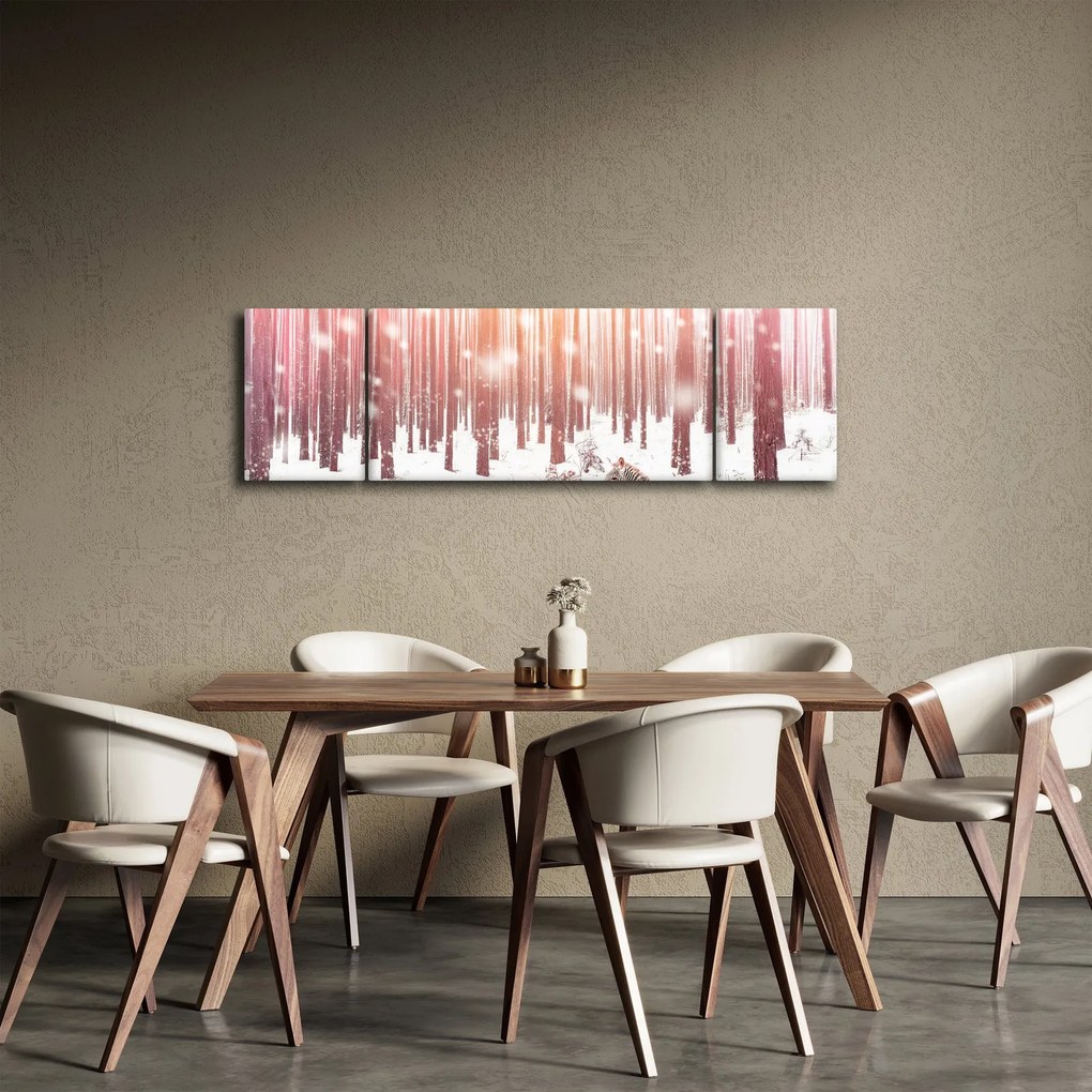 Obraz - Zebra w śnieżnym lesie (170x50 cm)
